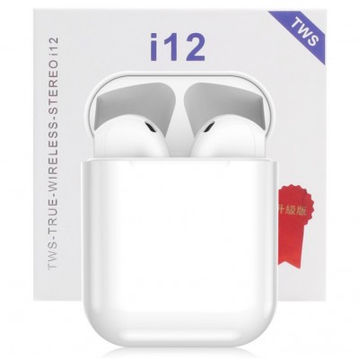 i12 HIFI Stereo Air pods earphone wireless tws earbuds with charging box Headphone