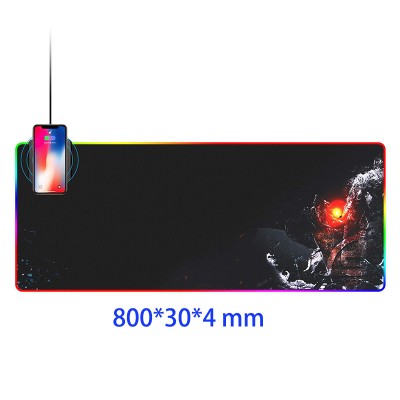 800*30*4mm  Mouse Pad Gaming MousePad Wireless Charger 10W Fast Charging LED Large Mouse Mat