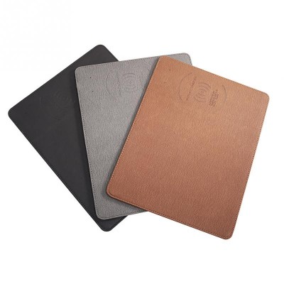 2 in 1  28*22cm Mouse Pad Wireless Charger leather Mousepad Fast Charging Pad